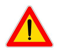 Segnale pericolo generico cartello stradale lunghezza 90 cm