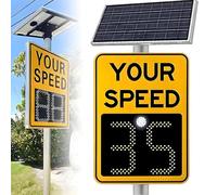 Segnale radar a energia solare per il limite di velocità, con display LED a | Viene fornito con accessori, disponibile nelle misure 20"x27" e 24"x35", funge da segnale di feedback radar e pannello di
