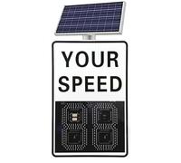 Segnale radar con limite di velocità a LED a energia solare, display di feedback di velocità eccessiva per autostrade e strade limitate, migliora la sicurezza stradale (50 x 70 cm, bianco)