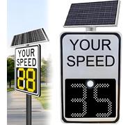 Segnale radar con limite di velocità alimentato a energia solare, segnale di feedback del traffico a LED per autostrade, display radar solare 50,8 x 68,6 cm con display a 2 cifre