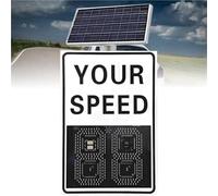 Segnale radar di velocità con pannello solare, display a banda K da 24 GHz, raggio di rilevamento da 0 a 300 m, ideale for autostrade e strade a velocità limitata.(24 * 35in,Black)