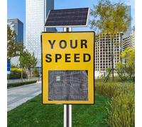 Segnale Radar Limite Velocità Alimentato Energia Solare 23,6"X35,4" Rilevatore Velocità Digitale Con Display Segnale Radar Feedback Alluminio Antiruggine For Avviso Strade/strade IP65