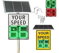 Segnale radar solare per il rilevamento della velocità con display a LED, avviso di superamento del limite di velocità regolabile per la sicurezza stradale e autostradale.
