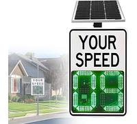 Segnale radar solare per il rilevamento della velocità con telecomando, avviso di superamento del limite di velocità su 4 corsie, giallo, 20x28 pollici, per autostrade e strade a velocità limitata.