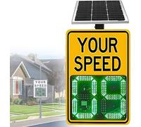 Segnale radar solare per il rilevamento della velocità con telecomando, avviso di superamento del limite di velocità su 4 corsie, giallo, 20x28 pollici, per autostrade e strade a velocità limitata.