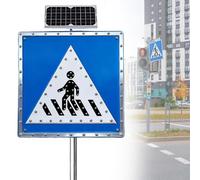 Segnale solare per attraversamento pedonale, segnale di avvertimento LED lampeggiante per la sicurezza stradale in parco, scuola, comunità urbana