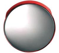 SEGNALE SPECCHIO PARABOLICO STRADALE D 60 INFRANGIBILE CON VISIERA ROSSO (31362)