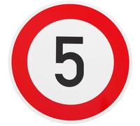 Segnale Stradale 5 Km/H Scudo 600 MM Ø Cartello per Compleanno Verkehrszeichen