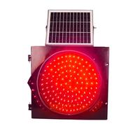 Segnale stradale a energia solare, 300 mm, segnale rosso lampeggiante con pannello solare e visiera parasole per una maggiore visibilità agli incroci e alle curve, soluzione ecologica per il controllo