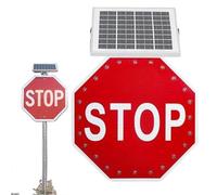 Segnale stradale a LED solare Alimentato a energia solare Luce rossa lampeggiante impermeabile per attraversamenti pedonali su autostrade