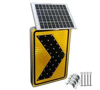 Segnale stradale con freccia lampeggiante solare, segnaletica stradale a LED a destra, segnaletica stradale in alluminio, materiale riflettente ad alta intensità(24x31.5in)