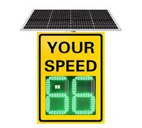 Segnale stradale con limite di velocità radar a energia solare e limiti | Display di misurazione della velocità a LED, tecnologia di feedback radar, adatto a 4 strade, supporta limiti di velocità