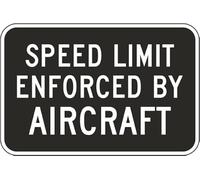 Segnale stradale con scritta "Speed Limit Enforced by Aircraft Sign Check Radar Metal Tin 20,3 x 30,5 cm per casa o lavoro