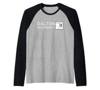 Segnale Stradale Dalton Highway Alaska Route 11 Maglia con Maniche Raglan