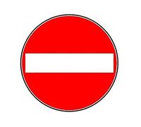 Segnale stradale DISCO 60cm DIVIETO DI ACCESSO in ferro 10/10 classe 1 omologato