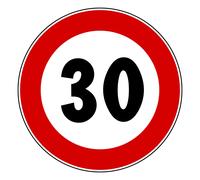 Segnale stradale disco diametro 60 cm limite velocità 30 KmH