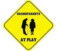 Segnale stradale in alluminio con scritta "Grandparents at Play" Cross Xing Diamond Street Signal