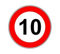 SEGNALE STRADALE IN METALLO Ø 60 cm LIMITE MASSIMO (10 km/h)