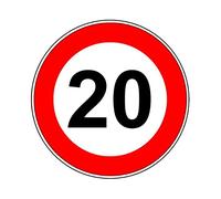 SEGNALE STRADALE IN METALLO Ø 60 cm LIMITE MASSIMO (20 km/h)