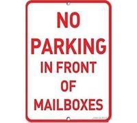 Segnale stradale Indicazione segnale di avvertimento No Parking In Front Of Mailboxes Parking Wall Art Outdoor Indoor 30,5 x 20,3 cm Nuovo alluminio metallo latta segno