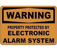 Segnale stradale Indicazione segnale di avvertimento Property Protected By Electronic Alarm System Wall Art Outdoor Indoor 30,5 x 20,3 cm nuovo alluminio metallo latta segno