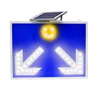 Segnale stradale luminoso a freccia con luce solare in metallo e alluminio, segnale stradale con pellicola riflettente avanzata(40 * 60cm)
