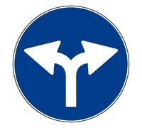 Segnale stradale passaggi consentiti destra e sinistra a disco diametro 60 cm