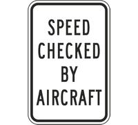 Segnale stradale Speed Checked by Aircraft Sign Limit Check Radar metallo latta 20,3 x 30,5 cm per casa o lavoro