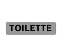 Segnale targa Toilette WC Bagno in metacrilato color Argento per Toilette WC Bagno mm 180x43x3