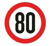 Segnale velocità 80 km/h omologato adesivo