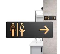 Segnaletica Bagno Con Freccia - Resistente alla Temperatura Sinistra Destra - Segnale Bagno Da Parete,Adatto Ad Aree Di Sosta, Edifici, Hotel, Ristoranti, Caffetterie, Saloni Di Bellezza