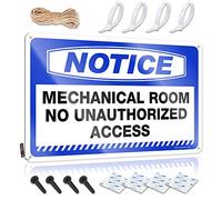 Segnaletica da parete di design, con scritta "Nice Notice Mechanical Room No Unauthorized Access For Restaurant", decorazione per la stanza indie, personalizzabile (20 x 30 cm)