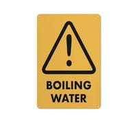 Segnaletica di avvertimento dell'acqua bollente 12 x 8 pollici riflettente alluminio metallo segnaletica di avvertimento con il simbolo per uso interno ed esterno