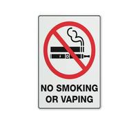 Segnaletica di avvertimento riflettente del metallo di alluminio riflettente del segno di divieto di fumo o vaping 30,5 x 20,3 cm con il simbolo per uso