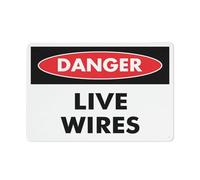 Segnaletica di pericolo Live Wires 12 x 8 pollici riflettente alluminio metallo segnaletica di avvertimento con simbolo per uso interno ed esterno