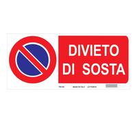 Segnaletica di sicurezza divieto "Divieto di sosta" 31 x 14 cm