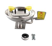 Segnaletica di sicurezza per lavabo di emergenza con montaggio a parete in acciaio inossidabile per stazione di lavaggio oculare a doppio ugello