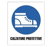 ►Segnaletica di Sicurezza sul lavoro - Segnali di Obbligo - CALZATURE PROTETTIVE - Cartello plastica rigida (Forex® 3mm) - f.to 180x210 mm (21.007)
