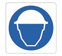 ►Segnaletica di Sicurezza sul lavoro - Segnali di Obbligo - CASCO PROTETTIVO - PVC Adesivo f.to 180x180 mm (20.026)