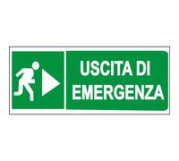 Segnaletica di sicurezza "Uscita di emergenza" a destra 31 x 14 cm