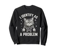 Segnaletica Divertente I Identify As A Problem Bad Cat Felpa