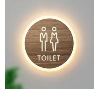 Segnaletica LED per bagno, insegna a parete per WC, segnaletica unisex per bagno uomo e donna per attività commerciali, insegne luminose al neon per bagni e servizi igienici(A)