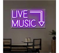 Segnaletica luminosa Insegne luminose al neon Musica dal vivo Insegna al neon personalizzata di grandi luci a LED in acrilico personalizzabile for la camera da letto for la decorazione (Size : 50X26c