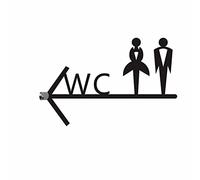 Segnaletica per bagni, Cartello for porta del bagno, freccia guida for WC, cartelli in acrilico(A Left)