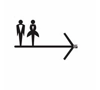 Segnaletica per bagni, Cartello for porta del bagno, freccia guida for WC, cartelli in acrilico(D)