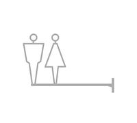 Segnaletica per bagni, Cartello for WC maschile e femminile da 20,7 x 32 cm, segnaletica for bagni di hotel, for pubblici, guida al logo(Sier,Men and Women)