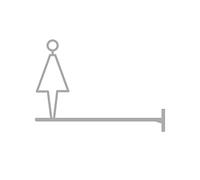 Segnaletica per bagni, Cartello for WC maschile e femminile da 20,7 x 32 cm, segnaletica for bagni di hotel, for pubblici, guida al logo(Sier,Women)