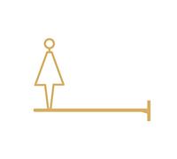 Segnaletica per bagni, Cartello for WC maschile e femminile da 20,7 x 32 cm, segnaletica for bagni di hotel, for pubblici, guida al logo(D,Women)