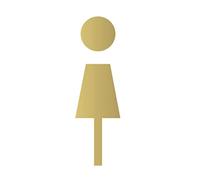 Segnaletica per bagni, Targa for porta WC in ottone in stile nordico, decorazione da parete, semplice(One Women Brass)