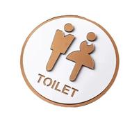 Segnaletica per bagni uomini/donne, Cartello WC scavato multicolore, dimensioni multiple, for porta scorrevole WC uomo donna WC(F,20x20cm)